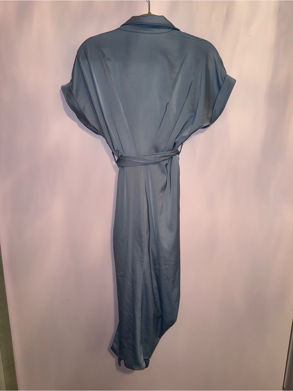 Fashion Nova Shirt Dress in Dusty Blue - Picture 2 of 3